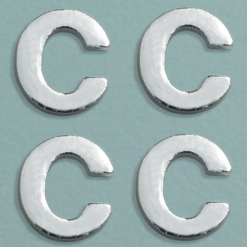 Wachsdekor Buchstabe, C, silber glänzend, 10 Stk.