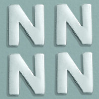 Wachsdekor Buchstabe, N, silber glänzend, 4 Stk.