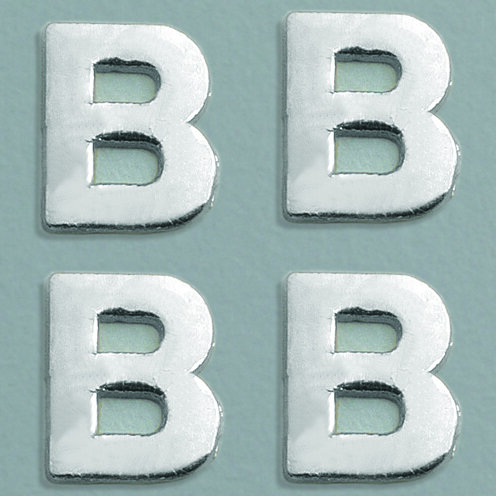 Wachsdekor Buchstabe, B, silber glänzend, 10 Stk.