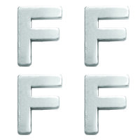 Wachsdekor Buchstabe, F, silber glänzend, 10 Stk.