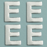 Wachsdekor Buchstabe, E, silber glänzend, 4 Stk.