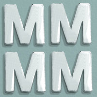 Wachsdekor Buchstabe, M, silber glänzend, 4 Stk.