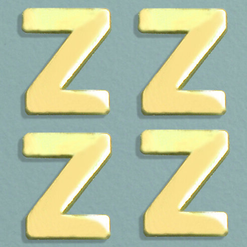 Wachsdekor Buchstabe, Z, gold glänzend, 4 Stk.