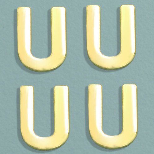 Wachsdekor Buchstabe, U, gold glänzend, 4 Stk.
