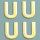 Wachsdekor Buchstabe, U, gold glänzend, 4 Stk.