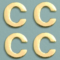 Wachsdekor Buchstabe, C, gold glänzend, 10 Stk.