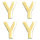 Wachsdekor Buchstabe, Y, gold glänzend, 10 Stk.