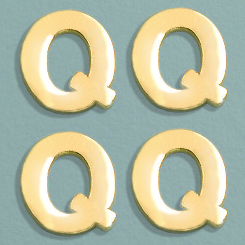 Wachsdekor Buchstabe, Q, gold glänzend, 10 Stk.