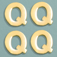 Wachsdekor Buchstabe, Q, gold glänzend, 10 Stk.