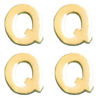 Wachsdekor Buchstabe, Q, gold glänzend, 10 Stk.