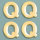 Wachsdekor Buchstabe, Q, gold glänzend, 10 Stk.