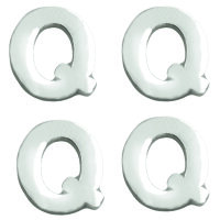Wachsdekor Buchstabe, Q, silber glänzend, 10 Stk.
