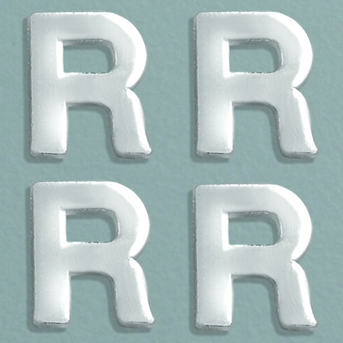 Wachsdekor Buchstabe, R, silber glänzend, 4 Stk.