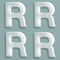 Wachsdekor Buchstabe, R, silber glänzend, 4 Stk.