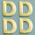 Wachsdekor Buchstabe, D, gold glänzend, 4 Stk.