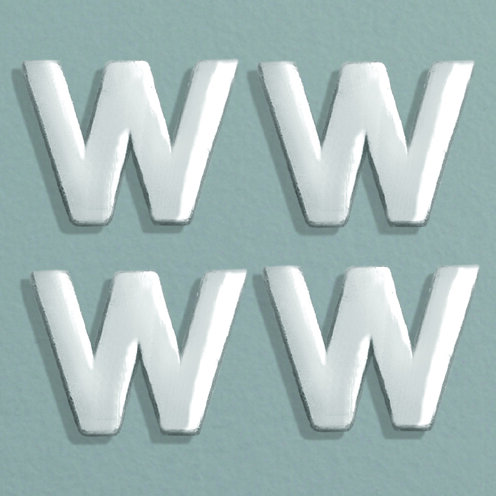 Wachsdekor Buchstabe, W, silber glänzend, 10 Stk.