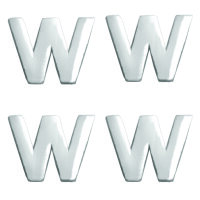 Wachsdekor Buchstabe, W, silber glänzend, 10 Stk.