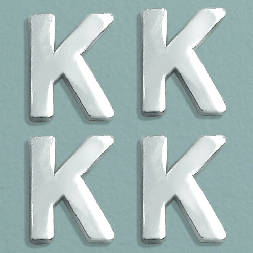 Wachsdekor Buchstabe, K, silber glänzend, 10 Stk.