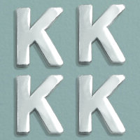 Wachsdekor Buchstabe, K, silber glänzend, 10 Stk.