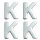 Wachsdekor Buchstabe, K, silber glänzend, 10 Stk.
