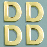 Wachsdekor Buchstabe, D, gold glänzend, 10 Stk.