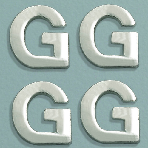 Wachsdekor Buchstabe, G, silber glänzend, 4 Stk.