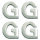 Wachsdekor Buchstabe, G, silber glänzend, 10 Stk.