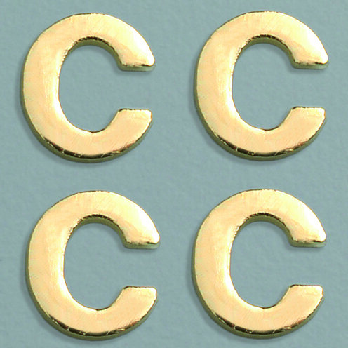 Wachsdekor Buchstabe, C, gold glänzend, 4 Stk.
