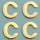 Wachsdekor Buchstabe, C, gold glänzend, 4 Stk.