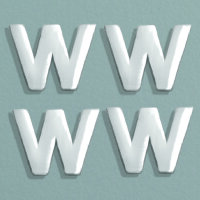 Wachsdekor Buchstabe, W, silber glänzend, 4 Stk.