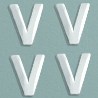 Wachsdekor Buchstabe, V, silber glänzend, 4 Stk.