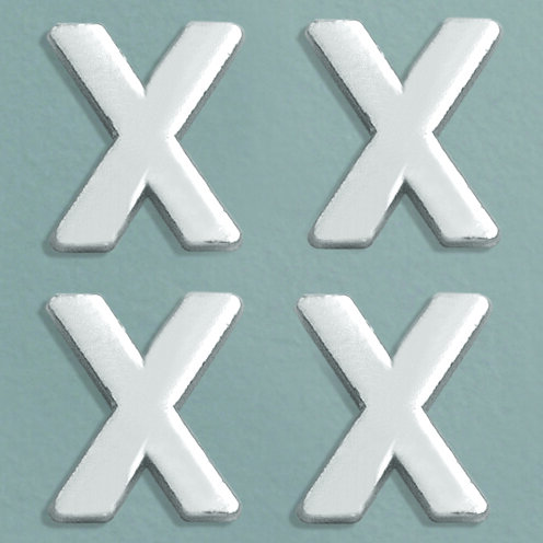 Wachsdekor Buchstabe, X, silber glänzend, 4 Stk.