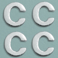 Wachsdekor Buchstabe, C, silber glänzend, 4 Stk.