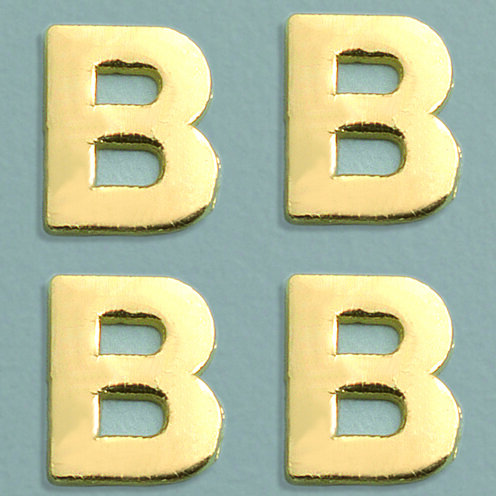Wachsdekor Buchstabe, B, gold glänzend, 4 Stk.