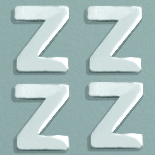 Wachsdekor Buchstabe, Z, silber glänzend, 4 Stk.