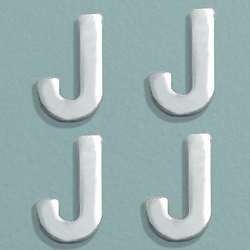 Wachsdekor Buchstabe, J, silber glänzend, 4 Stk.