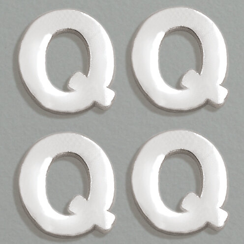 Wachsdekor Buchstabe, Q, silber glänzend, 4 Stk.
