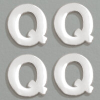 Wachsdekor Buchstabe, Q, silber glänzend, 4 Stk.