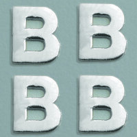 Wachsdekor Buchstabe, B, silber glänzend, 4 Stk.