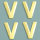 Wachsdekor Buchstabe, V, gold glänzend, 4 Stk.