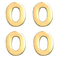 Wachsdekor Zahl, 0, gold glänzend, 10 Stk.