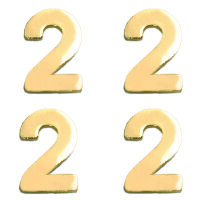Wachsdekor Zahl, 2, gold glänzend, 10 Stk.