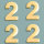 Wachsdekor Zahl, 2, gold glänzend, 4 Stk.