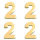 Wachsdekor Zahl, 2, gold glänzend, 4 Stk.