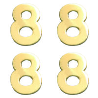 Wachsdekor Zahl, 8, gold glänzend, 4 Stk.
