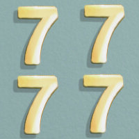 Wachsdekor Zahl, 7, gold glänzend, 10 Stk.