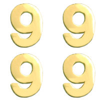 Wachsdekor Zahl, 9, gold glänzend, 10 Stk.