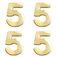 Wachsdekor Zahl, 5, gold glänzend, 4 Stk.