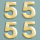 Wachsdekor Zahl, 5, gold glänzend, 4 Stk.