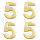 Wachsdekor Zahl, 5, gold glänzend, 4 Stk.